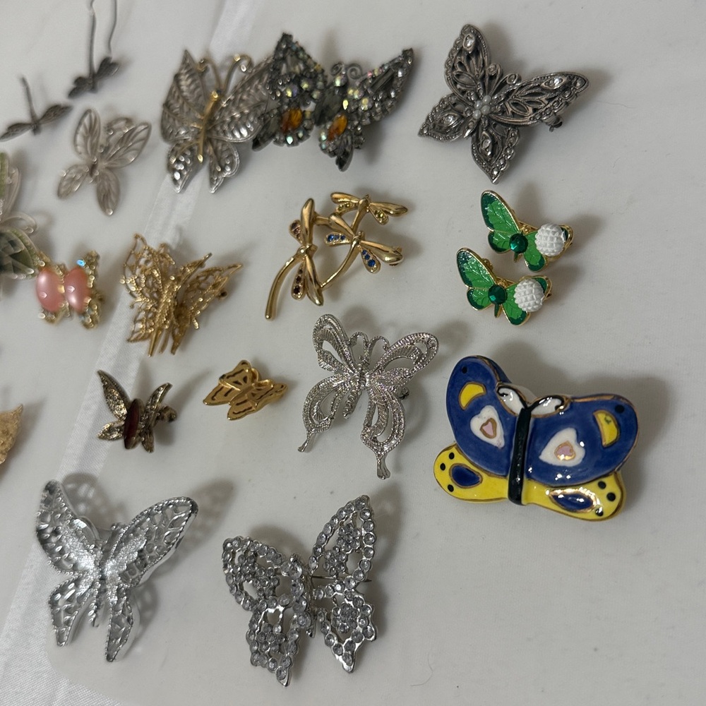 Dragonfly & Butterfly brooches vintage & modern - Picture 4 of 13